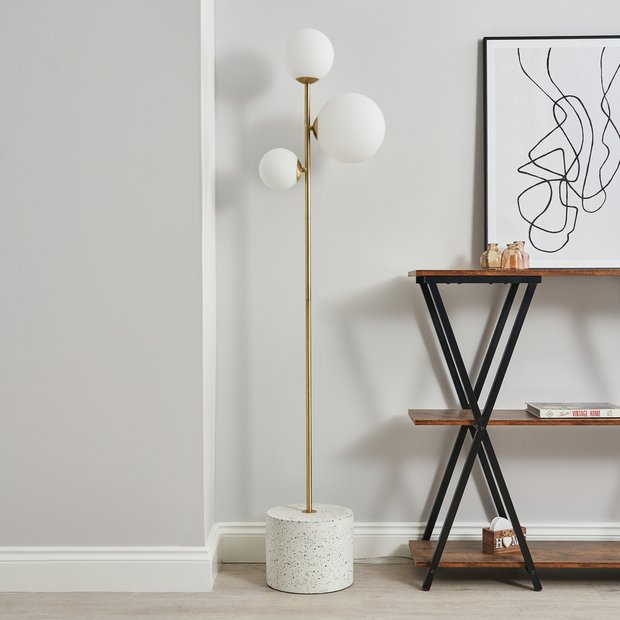 BHS Fleur 3 Light Gold Floor Lamp - British product