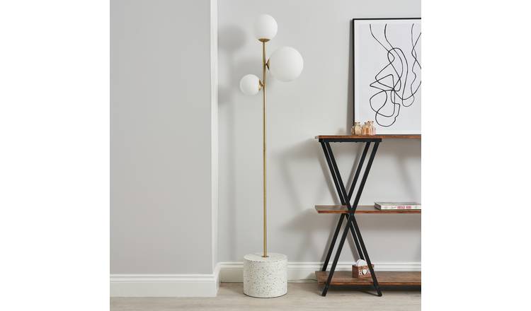 BHS Fleur 3 Light Gold Floor Lamp - British product