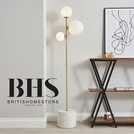 BHS Fleur 3 Light Gold Floor Lamp - British product