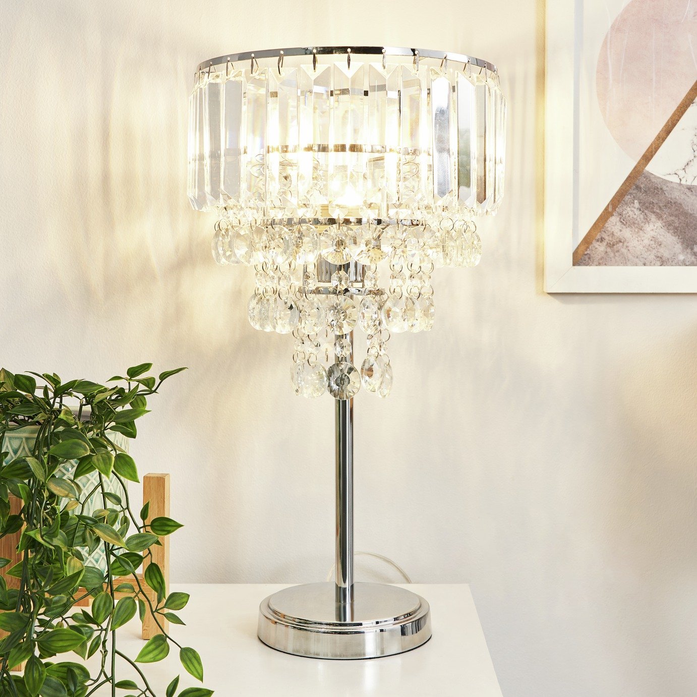 BHS Monroe silver table lamp - British product