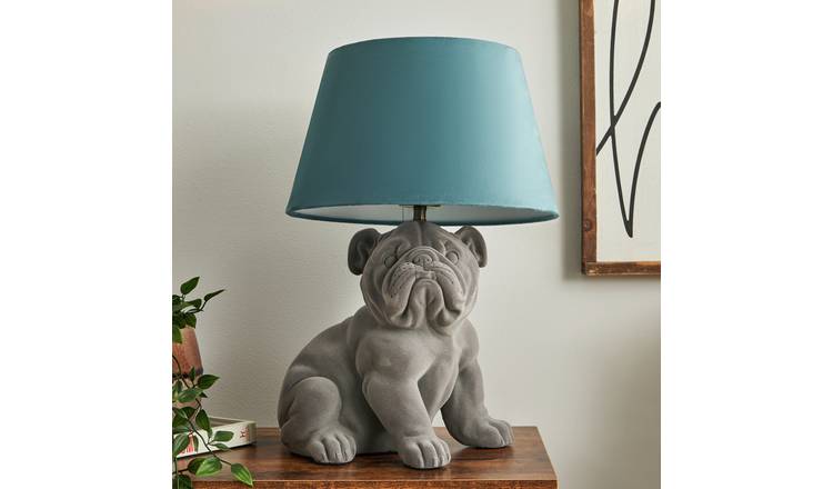 BHS Brent Bulldog table lamp teal and grey - British product