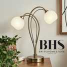 BHS Acacia brass table lamp - British product