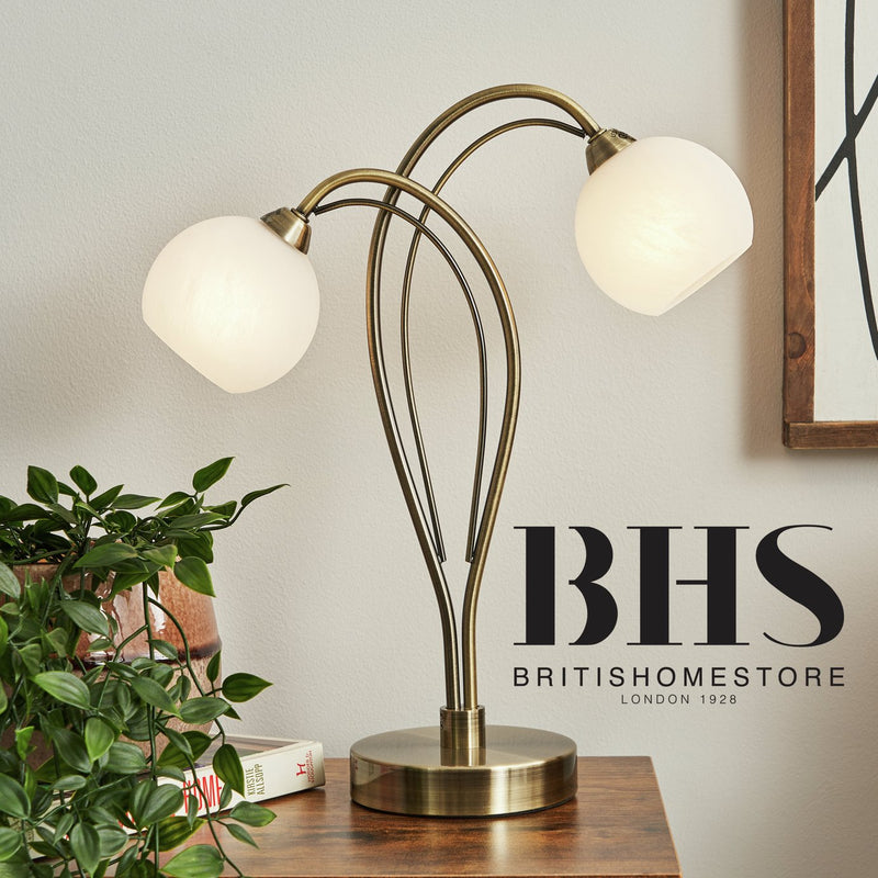 BHS Acacia brass table lamp - British product