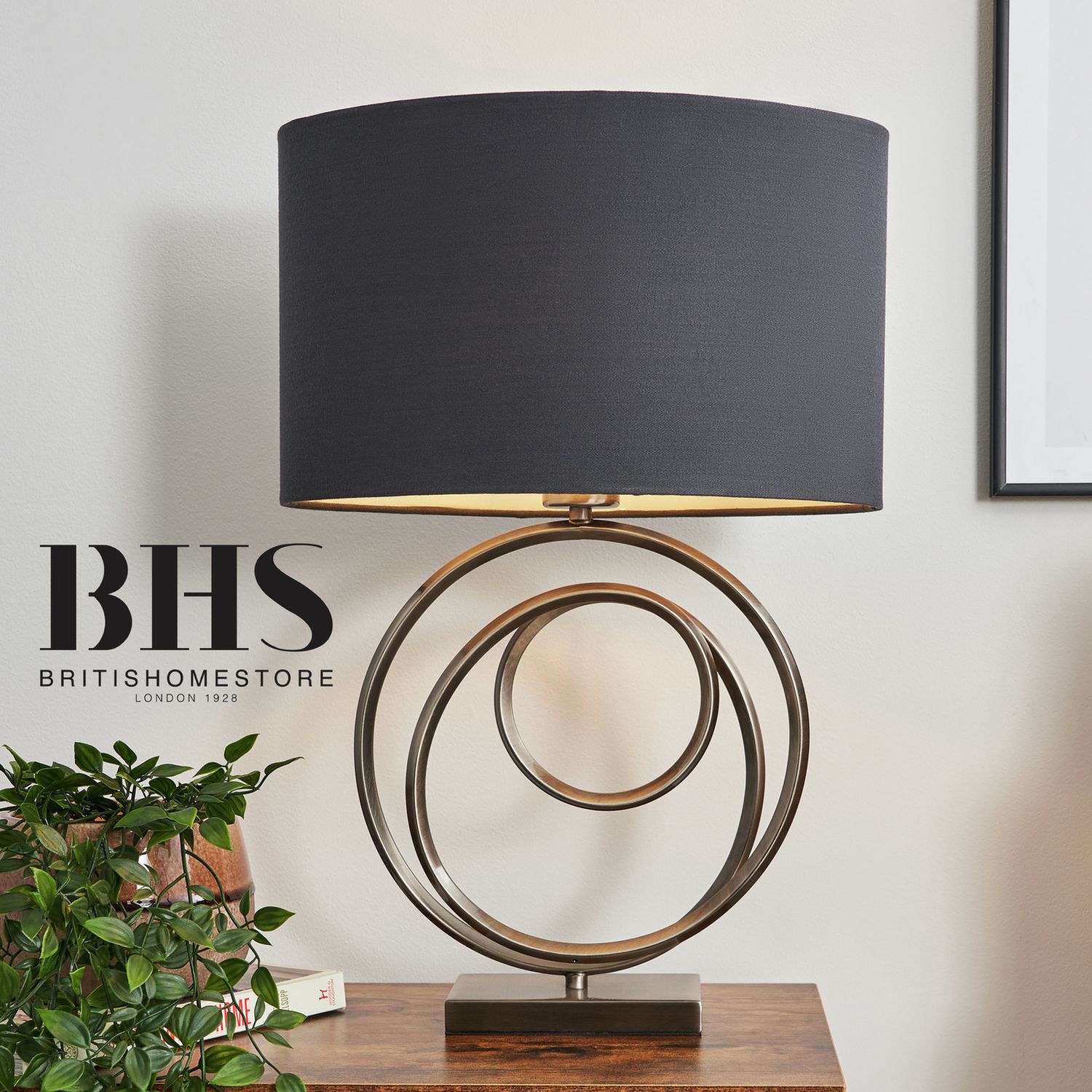 BHS Helix Silver Table Lamp - British product