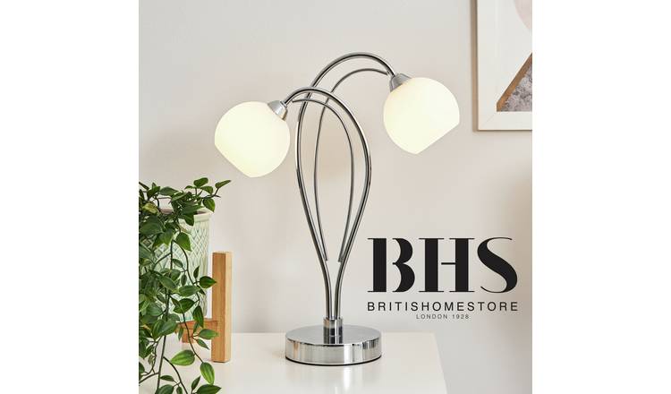 BHS Acacia silver table lamp - British product