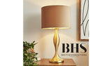 BHS Martha large spun metal table lamp in gold - British product
