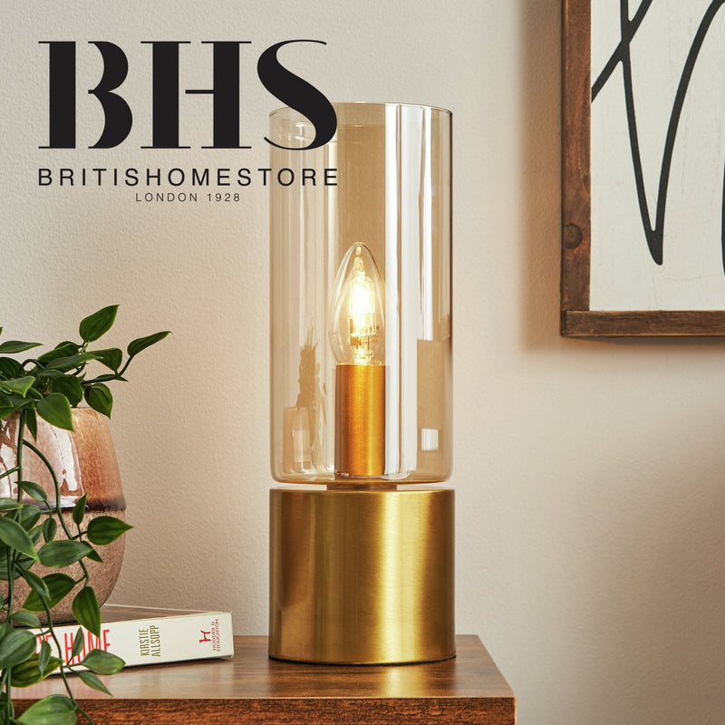 BHS Tyrrel table lamp brass finish 29.5cm height - British product