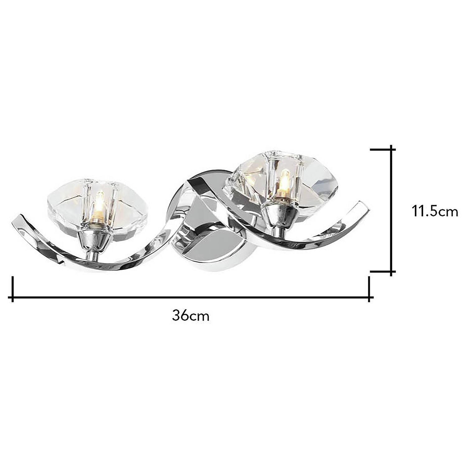 BHS Scorpio Silver glass wall light 36cm diameter - British product