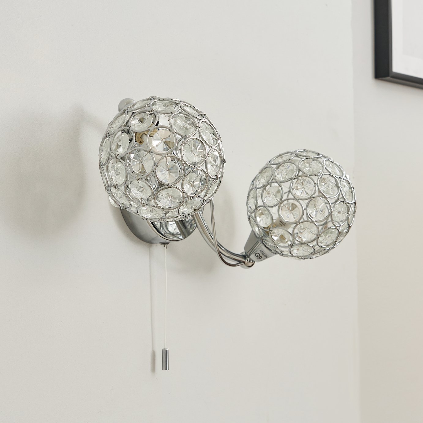 BHS Orchid Alice chrome glass wall light - British product
