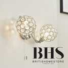 BHS Orchid Alice chrome glass wall light - British product