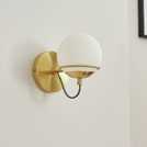 BHS Gustav gold glass round wall lamp - British product