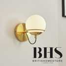BHS Gustav gold glass round wall lamp - British product
