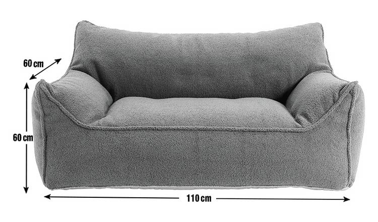 Kaikoo kids double chair bean bag charcoal, UK version