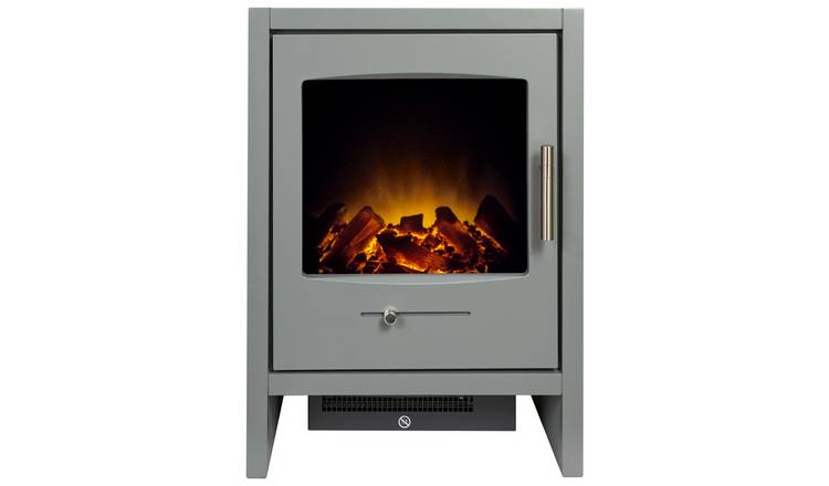 Adam Bergen electric stove grey with LED flame effect, imported from the UK