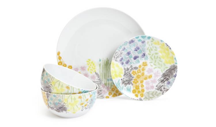 Habitat Floral 12 Piece Porcelain Dinner Set