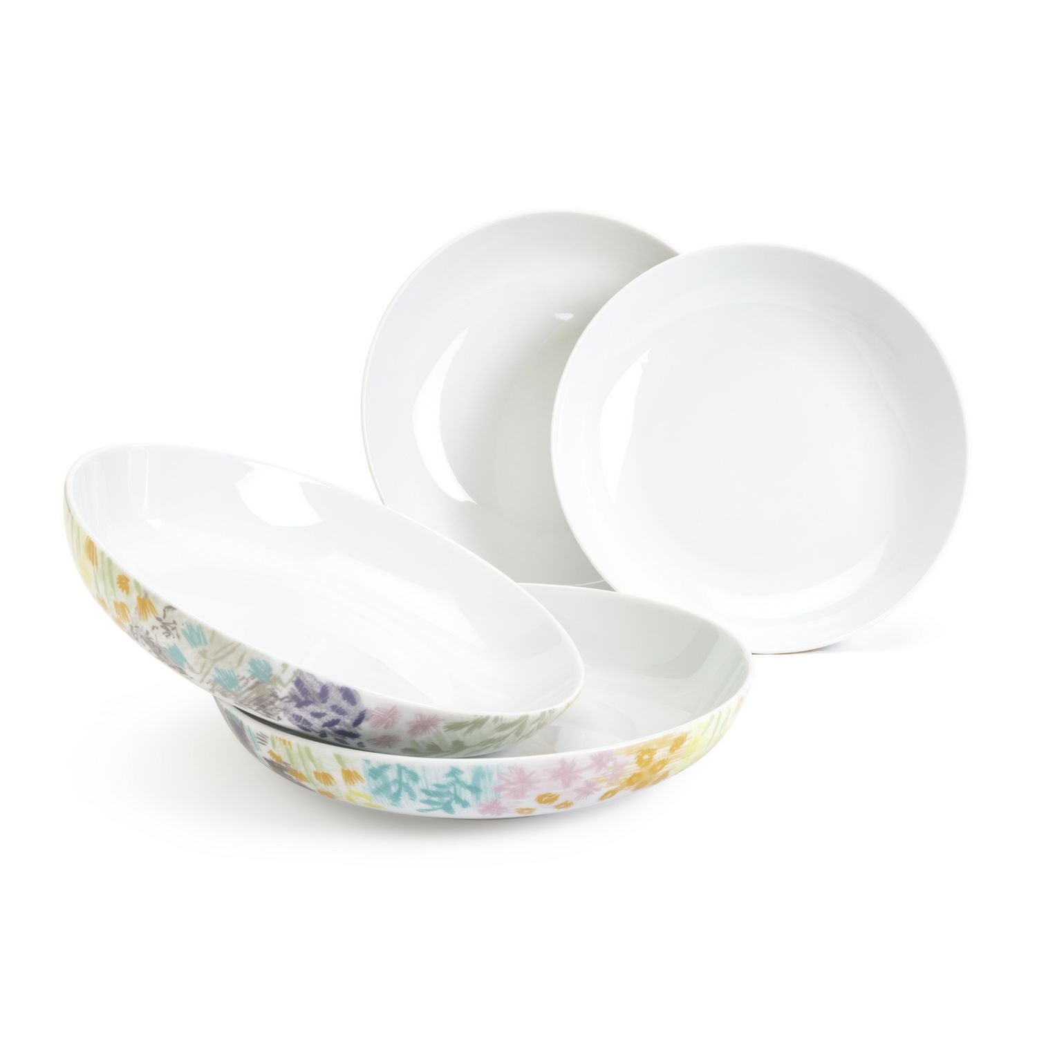 Habitat multicoloured pasta bowl set with meadow flower pattern (British brand)