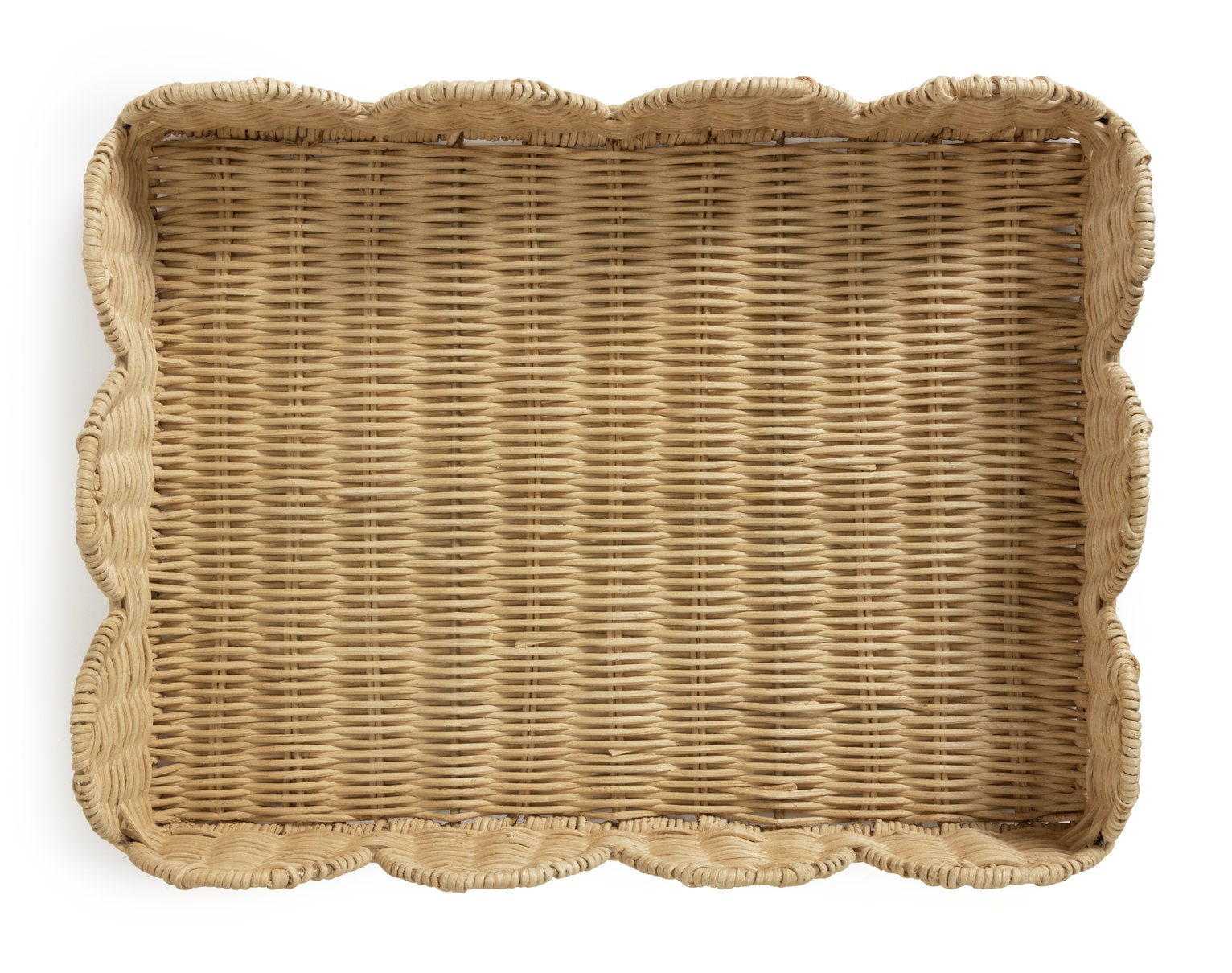 Habitat Scallop Woven Tray natural 40x30x7cm, UK version
