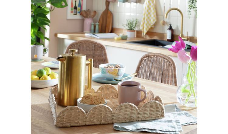 Habitat Scallop Woven Tray natural 40x30x7cm, UK version