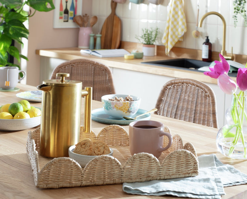 Habitat Scallop Woven Tray natural 40x30x7cm, UK version