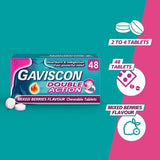 Gaviscon Heartburn Double Action Mixed Berry Tablets X48 GOODS Superdrug   