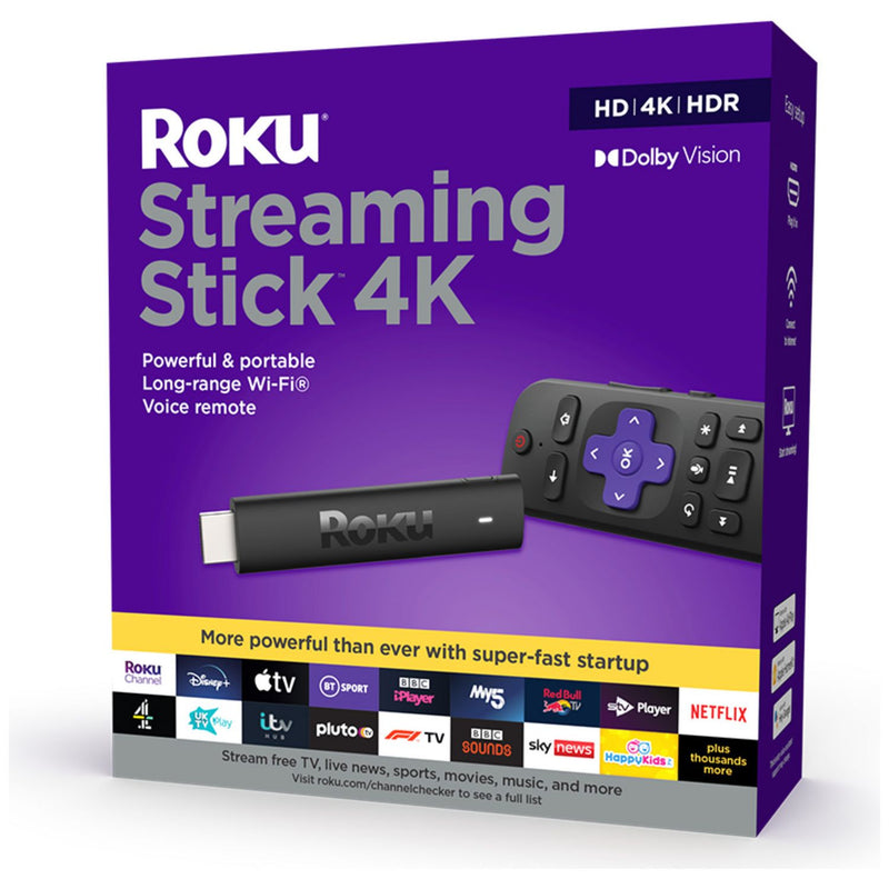 Roku 4K HDR streaming stick media player, UK version