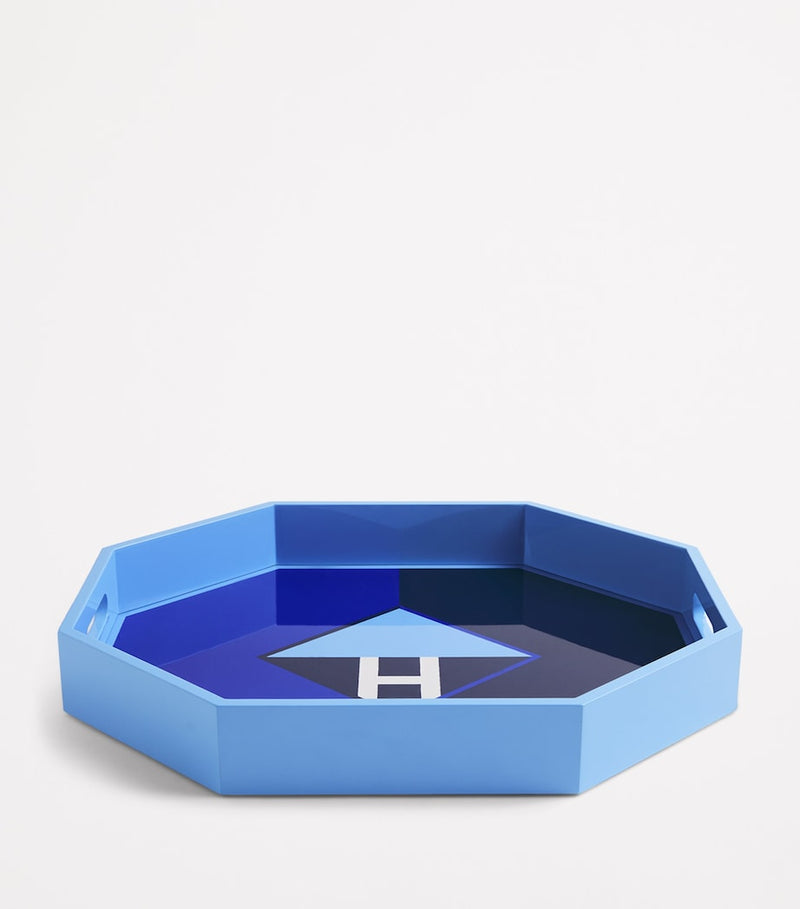 Harrods Lacquered Wood Geometric Tray 38cm x 42cm, UK version