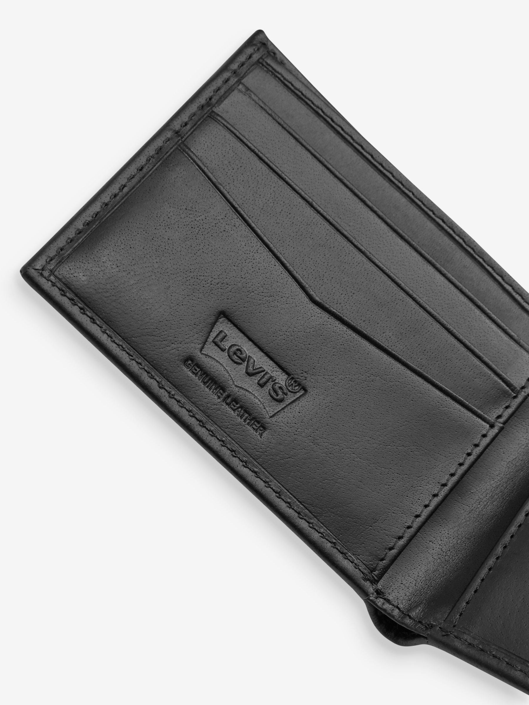Levi's black leather bifold wallet, UK version