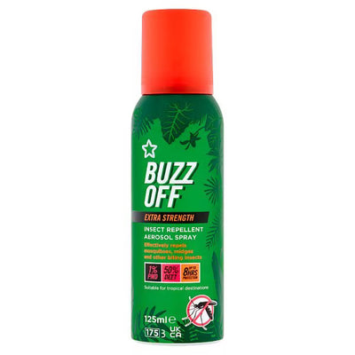 Superdrug Superdrug Buzz Off Extra Strength Insect Repellent Aerosol Spray 125ml- Buy online at McGrocer