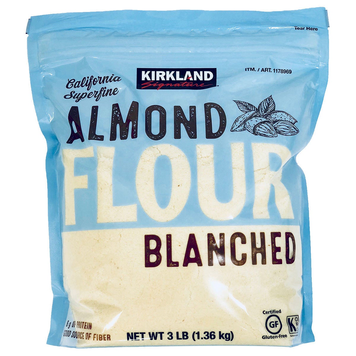 Kirkland Signature Blanched Almond Flour 1.36kg, UK version