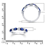 Costco blå safir diamantring 18ct hvitt gull størrelse N (britisk merke)