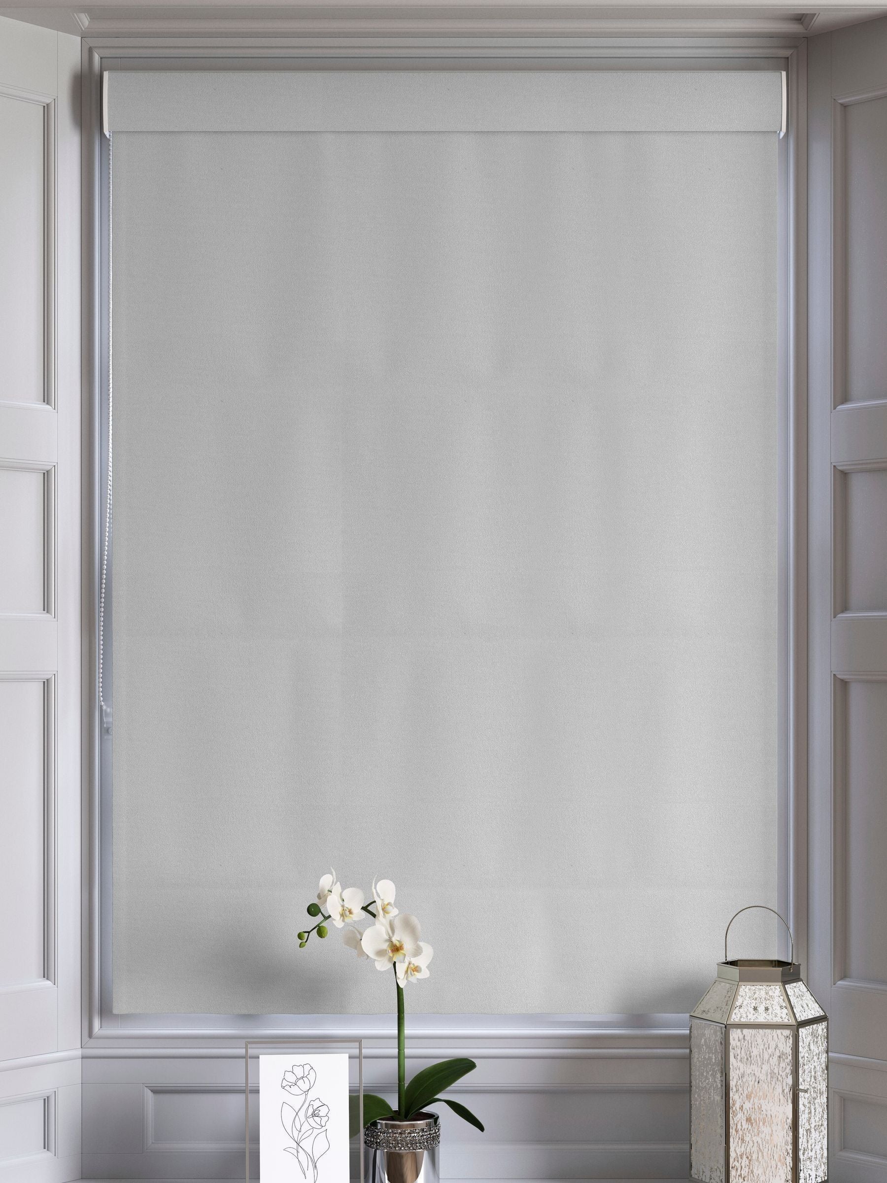 Light grey 100% cotton made to measure Roman blind (British brand)