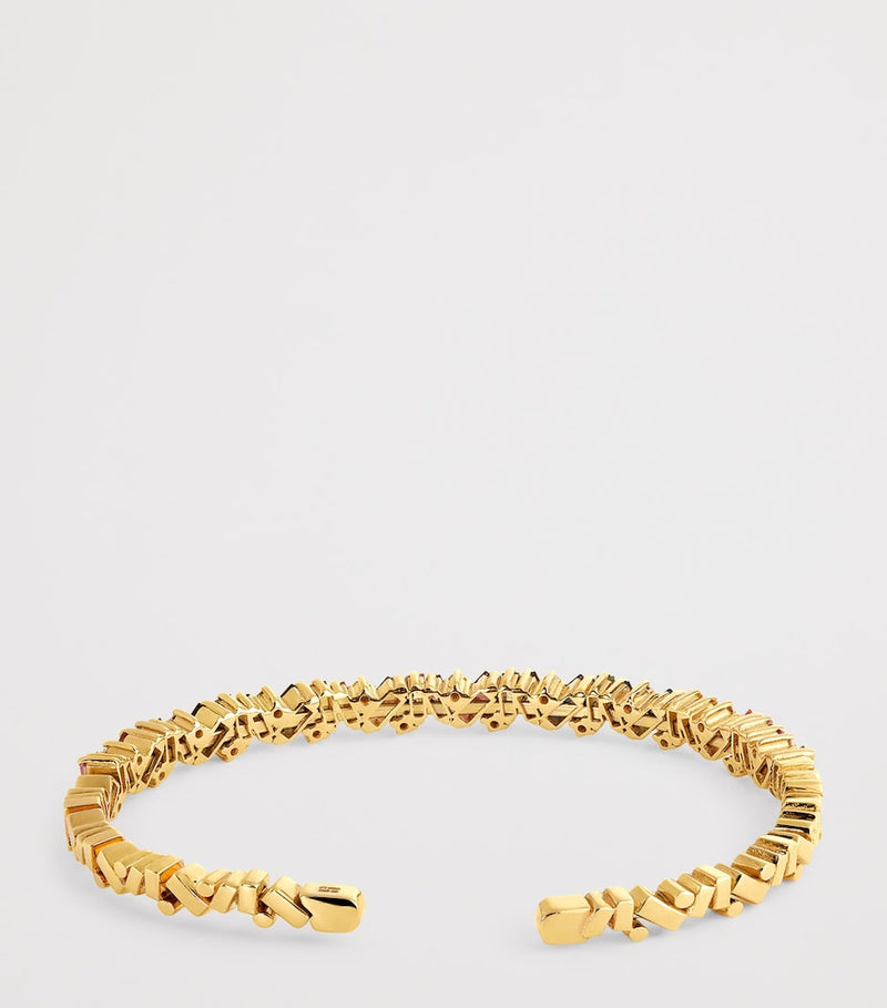 Suzanne Kalan Frenzy bangle with diamonds and rainbow sapphires - British product