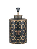 Pacific Black Honeycomb Bee hand-painted metal table lamp (British brand)