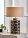 Pacific Black Honeycomb Bee hand-painted metal table lamp (British brand)