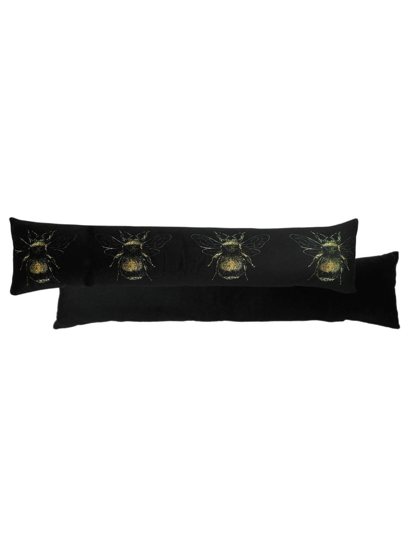Printed Black Gold Bee Draught Excluder for Home Décor