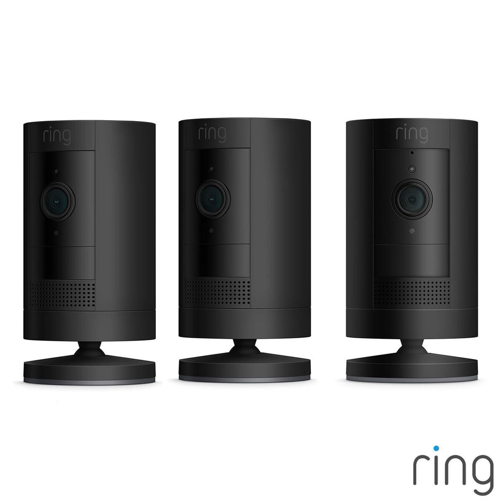 Ring Battery Stick Up Cam 3 Pack in Black