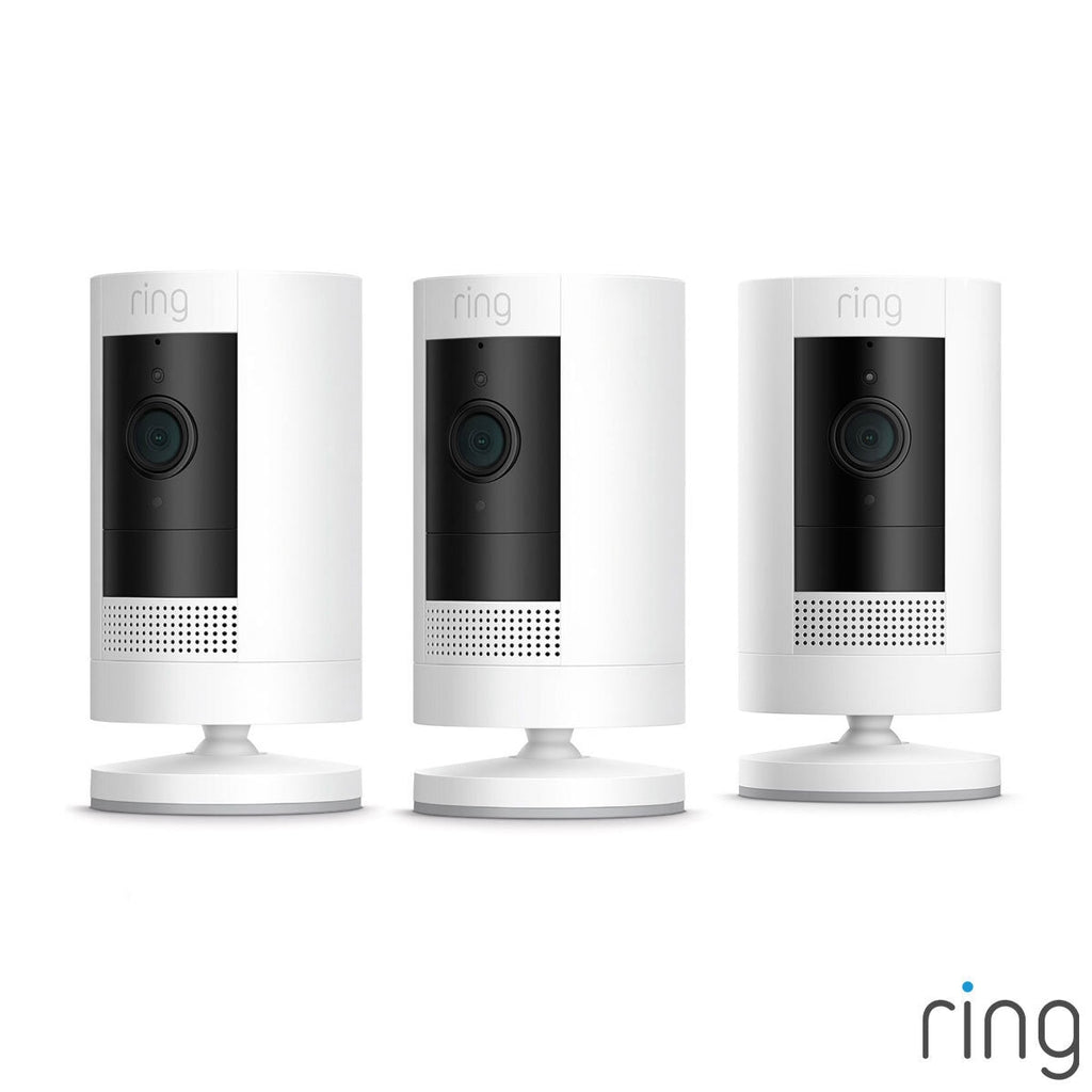 Ring Battery Stick Up Cam 3 Pack in White