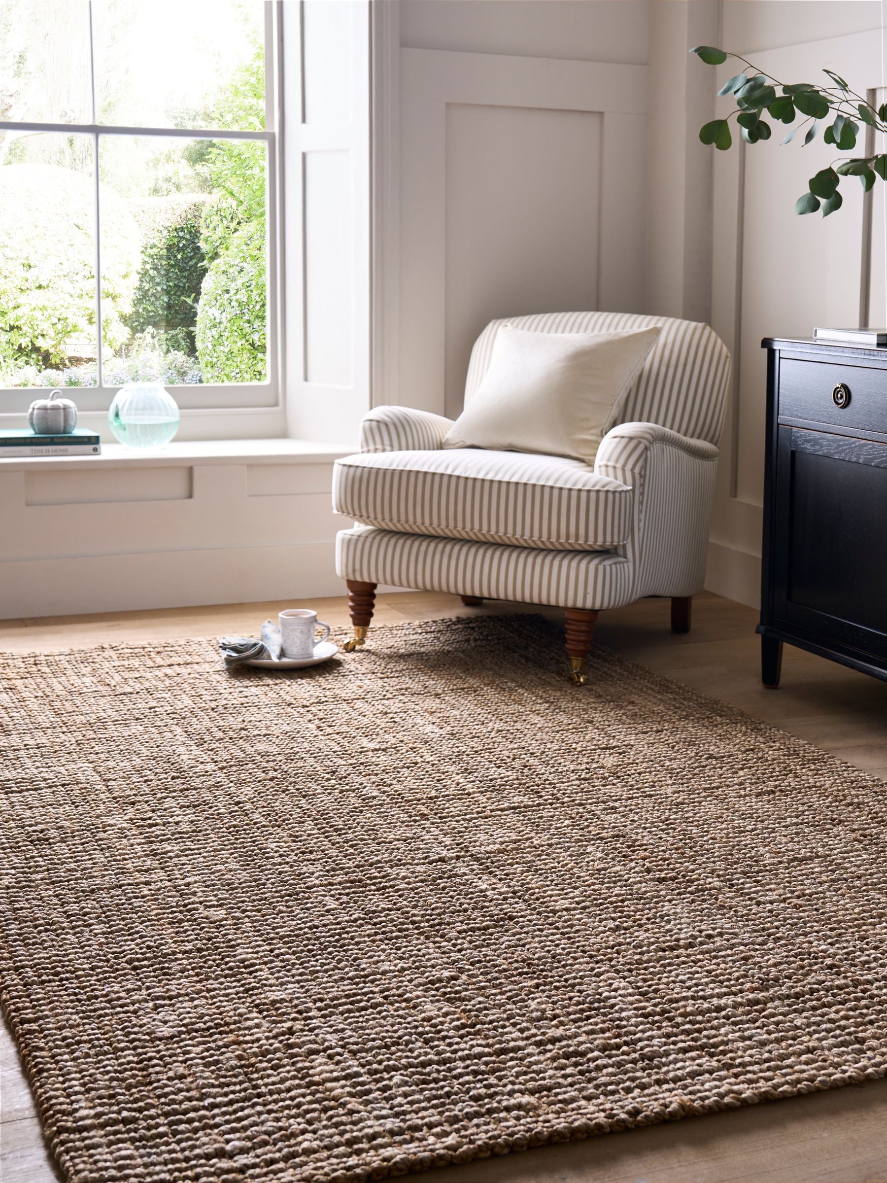 Laura Ashley Natural Gold handwoven jute rug, UK version