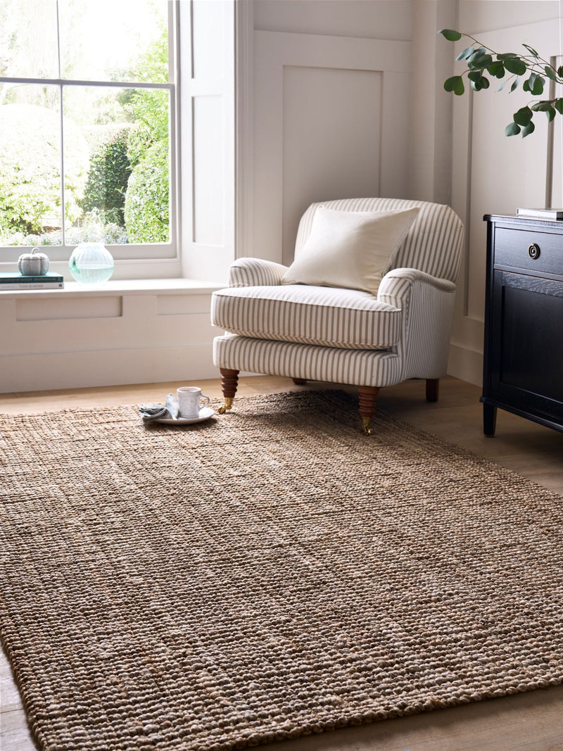 Laura Ashley Natural Gold handwoven jute rug, UK version