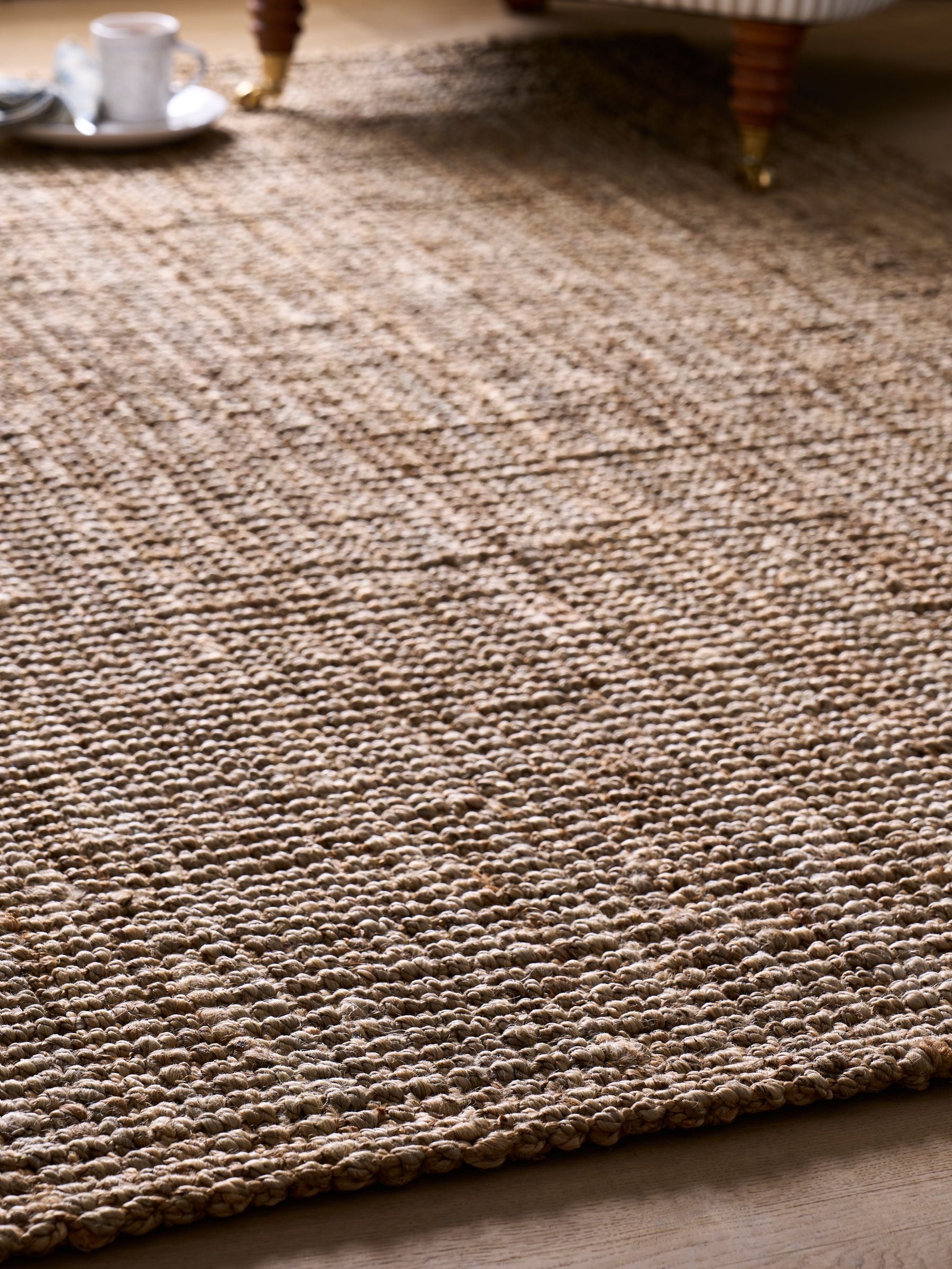 Laura Ashley Natural Gold handwoven jute rug, UK version