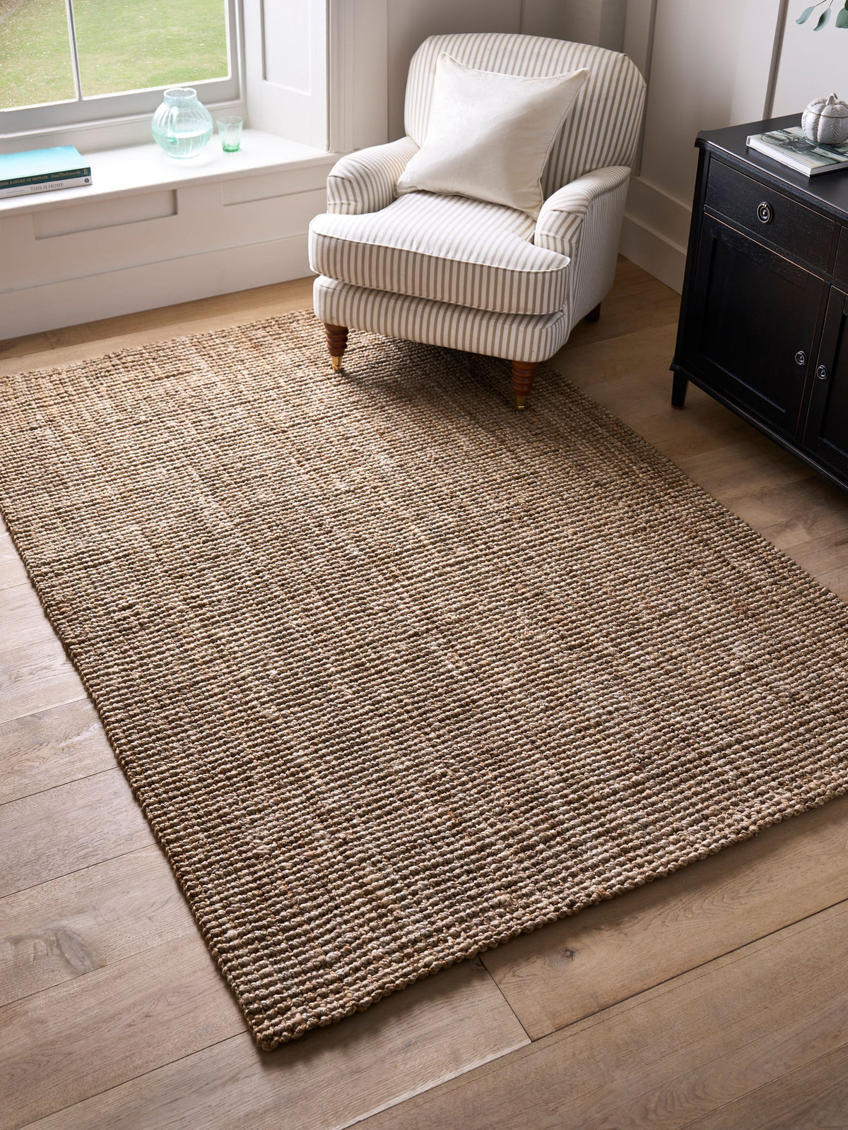 Laura Ashley Natural Gold handwoven jute rug, UK version