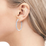 Diamond hoop earrings round brilliant cut 4.95ctw 14ct white gold (British brand)