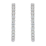 Diamond hoop earrings round brilliant cut 4.95ctw 14ct white gold (British brand)