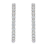 Diamond hoop earrings round brilliant cut 4.95ctw 14ct white gold (British brand)
