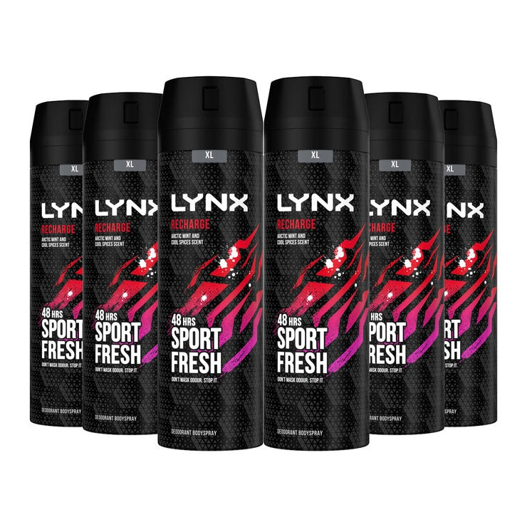 Lynx Recharge Body Spray 6 x 200ml