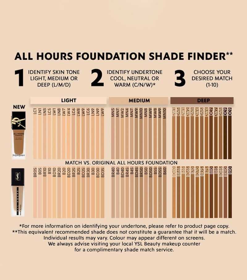 YSL All Hours Matte Foundation (British brand)