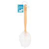 Superdrug long handled body puff FSC wood handle (British brand)