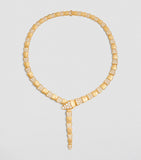 Bvlgari yellow gold and diamond Serpenti Scaglie necklace - British product