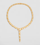 Bvlgari yellow gold and diamond Serpenti Scaglie necklace - British product