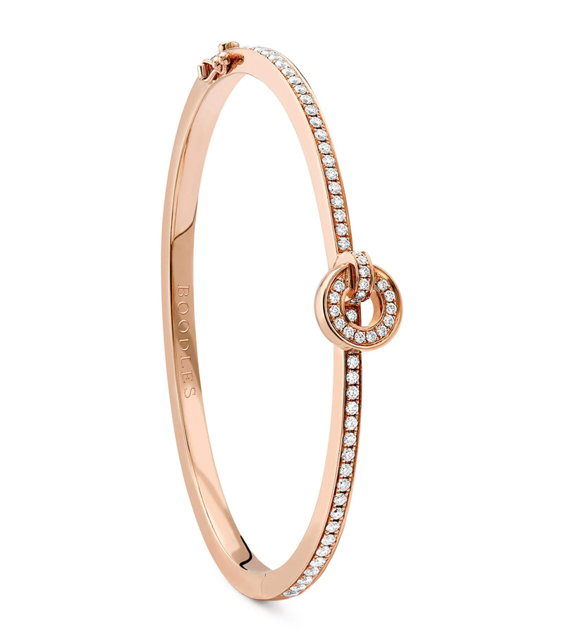 Boodles rose gold diamond roulette flip bangle - British product